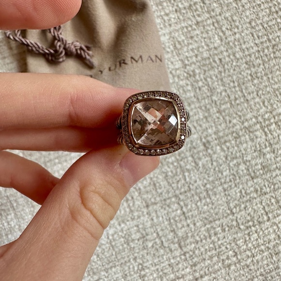 David Yurman Morganite Albion Ring 11 mm - Picture 4 of 5